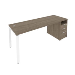 Рабочая станция с опорной тумбой Метал Сйстем Б.РС-СТП -1.4 Вяз/Белый / Metal System