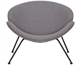 Кресло дизайнерское ДОБРИН ЕМИЛЙ (серая ткань АФ7, черное основание) / DOBRIN EMILY AF7,