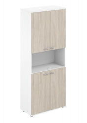 Шкаф высокий с нишей Сигма СГ.861.ВХ.ОЛ.ОЛ Белый Дуб светлый / Sigma SG.861.WH.OL.OL