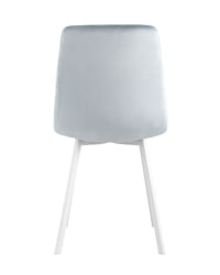 Комплект из четырех стульев Чиллй велюр серо-голубой ножки белые 4 шт. / Chilly