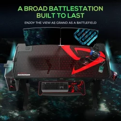 Геймерский стол ЕУРЕКА ЕРК-ЕГД-С62Б Черный с РГБ / EUREKA ERK-EGD-S62B RGB