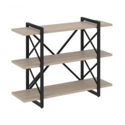Стеллаж на регулируемых опорах - 3 полки ЛОФТ ВР.Л-МСТ.О-3.8В Металл черный Дуб Аттик / LOFT VR.L-MST.O-3.8V