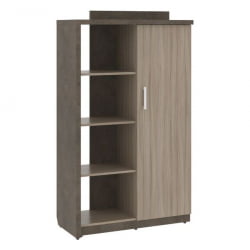 Шкаф/Гардероб с глухой дверью правый ВООД&СТОНЕ СФ-534172 Бетон Чикаго темный Дрифтвуд / WOOD&STONE