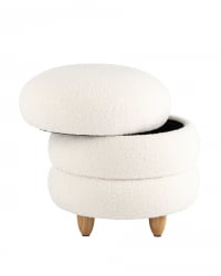 Пуф с ящиком Винни Л Тедди белый / L
