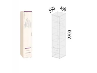 Шкаф-пенал (лев) Мегаполис 55.22.1