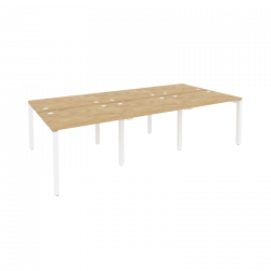 Рабочая станция на П-образном м/к ОНИКС О.МП-Д.РС-6.1.7 Тиквуд Светлый/Белый / ONIX O.MP-D.RS-6.1.7