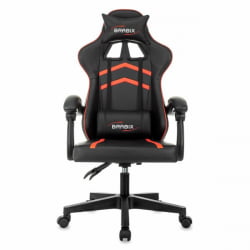 Геймерское кресло БРАБИКС Шоотер ГМ-123, 2 подушки, экокожа, черное/красное / BRABIX Shooter GM-123,