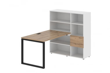 Рабочая станция ЕДИС ЕКРСТ 1213 Дуб Денвер светлый Черный Белый / EDIS EQRST