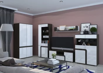 Шкаф Марсель 800 Венге Белый глянец