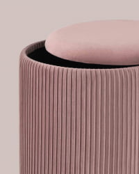 Банкетка Шарлотта с ящиком велюр Розовый