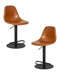 Стул барный ДОБРИН РОМЕ (коричневый винтажный ПУ (МС09)) 2 шт / DOBRIN ROME PU (MS09))