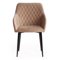 Кресло БРЕМО (мод. 708) ткань/металл, 58х55х83 см, высота до сиденья 48 см, бежевый баркхат 5/черный / BREMO (mod. barkhat