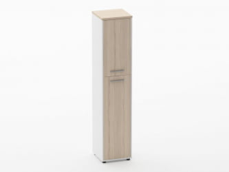 Шкаф 4 узкий закрытый Дека 10.19.14Л Туя/Белый / Deka