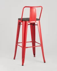 Стул барный Толикс Воод 75.5  со спинкой Красный / Tolix Wood