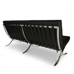 Диван с металлическими ножками Еверпроф Барселона - 2 экокожа Черный / Everprof Barcelona