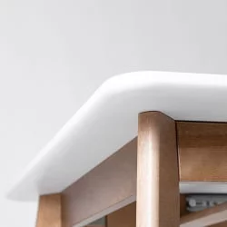 Стол обеденный Пегас Плус 160кс95 Эмаль белая Морилка Орех / Plus 160x95