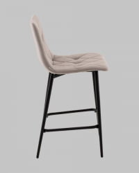 Стул полубарный Одди Диамонд велюр светло-серый / Diamond