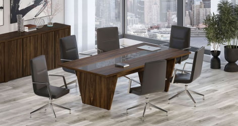 Стол переговорный Корнер CОР.ПРГ-18 Орех Лоренцо Графит / Corner COR.PRG-18