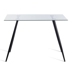 Стол СОПХИА (мод. 5003) металл/стекло (8мм), 110 х 80 х 75 см, черный / прозрачный / SOPHIA (mod.