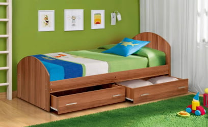 Кровать с ящиком с ящиками на уголках №2 ЛДСП 800*1900 Бук