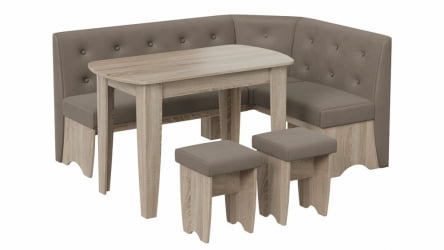 Кухонный уголок Барселона Дуб Сонома трюфель, Микровелюр Дуна Стоне / Duna Stone