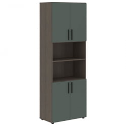 Шкаф с 2 комплектами глухих малых дверей ВЕЛИОН ВХCС 80.4 Нефрит Дуб Сильвер / VELION VHCS