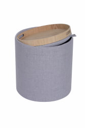 Пуф-столик с ящиком Хюгге С рогожка Серый / S