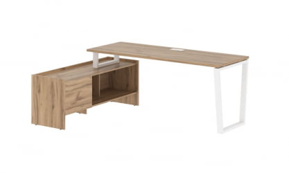 Стол с тумбой ЕДИС ЕВCТ 19614 Дуб Денвер светлый Белый / EDIS EVCT