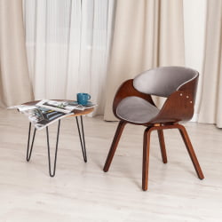 Стул ЛАНДО (мод.8036) дерево / ткань, 59х53х75 см, орех/серый / LANDO (mod.8036)