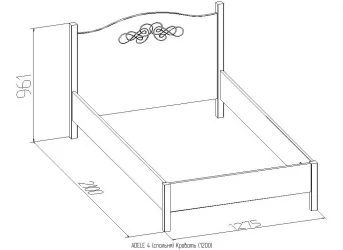 Кровать (1200) АДЕЛЕ 4 Дуб Сонома/Орех шоколадный(спальня) / ADELE