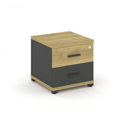 Тумба приставная с 2-мя ящиками CОНCЕПТ CН.ТУП-001 Б/В Дуб Винченцо Антрацит / CONCEPT CN.TUP-001 B/W