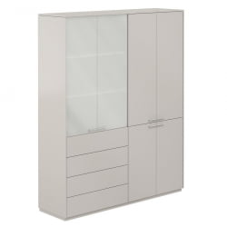 Шкаф высокий двойной Атлас НЗ-0321+НЗ-0332.ГС.ГС Серый камень / Atlas NZ-0321+NZ-0332.GS.GS