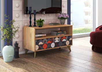 ТВ тумба ТМ-005  дуб крафт золотой/ТРОПИCАЛ / золотой/TROPICAL