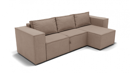 Диван Хилтон-3 угол левый/правый (ЗР) Цвет фасада: Светло коричневый; Тип: Левый/правый; Материал фасада: Металл/Велюр