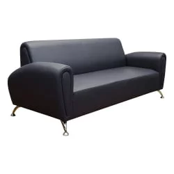 Диван офисный тройной Клерк 11 черный Екотекс 3001 / Ecotex