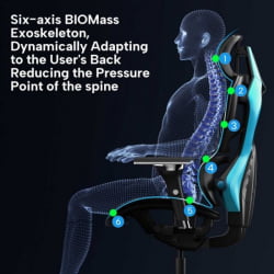 Эргономичное компьютерное кресло (для геймеров) Еурека ТЙПХОН, Блуе / Eureka TYPHON, Blue