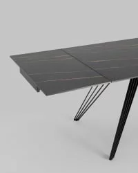 Обеденный стол раскладной Пандора 180-280 Черный мрамор