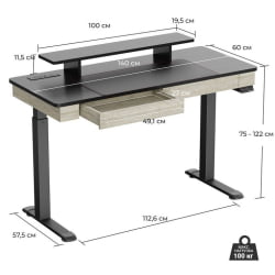 Геймерский стол ЕУРЕКА ЕРК-ЕД-И55-ОГ / EUREKA ERK-ED-I55-OG
