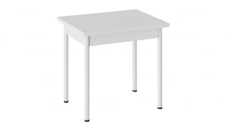 Стол обеденный Родос Тип 2 с опорой д40 Белый муар, Белый / d40