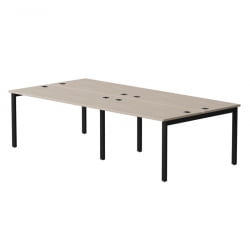 Бенч-система на 4 места на металлокаркасе, опоры 45 гр Еверпроф ЕВО 254С0 (3160) Дуб Соната Черный / Everprof EVO 254S0