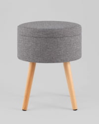 Пуф с ящиком Сторе Воодй рогожка серая / Store Woody