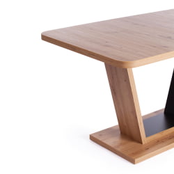 Раздвижной стол ВОКС ЛДСП, 132-172кс85кс75,5 см, Дуб артисан/Графит / VOX 132-172x85x75,5