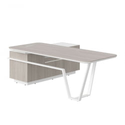 Стол руководителя правый Лине СФ-571201.1 Дуб серый Белый / Line
