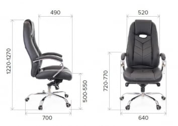 Кресло руководителя Дрифт М кожа Черный / Drift M