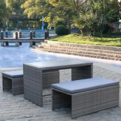 Плетеный диван-трансформер С330Г-В78 Грей / S330G-W78 Grey