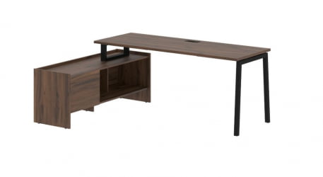 Стол с тумбой ЕДИС ЕЛCТ 19614 Дуб Денвер темный Черный / EDIS ELCT