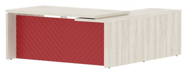 Стол руководителя левый Торр ЛУКС ТЛCТ 1820 Л Сосна Эдмонд Красный / Torr LUX TLCT L