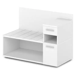 Тумба багажная с ящиком и дверью правый Орната 	Н-444 Пр Белый Шагрень / Ornata