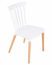 Стул обеденный ДОБРИН ТХЕО ножки светлый бук Белый В-02 / DOBRIN THEO W-02