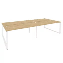 Рабочая станция на О-образном м/к ОНИКС О.МО-Д.РС-4.4.7 Тиквуд Светлый/Белый / ONIX O.MO-D.RS-4.4.7